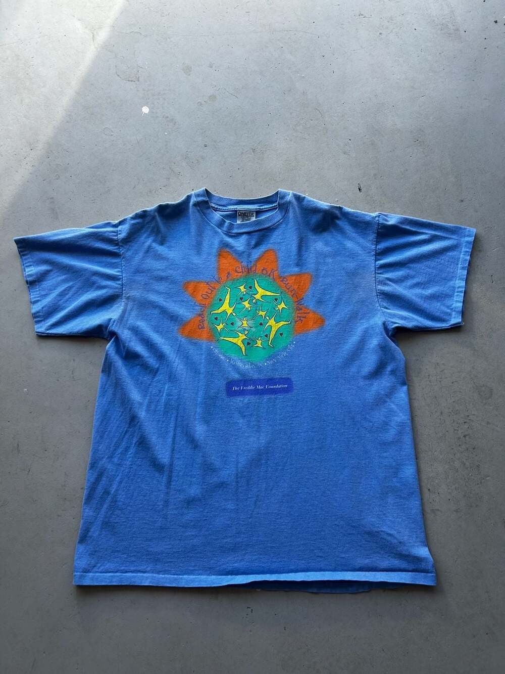Vintage 1998 Reach Out To A Child 5K Run-Walk T-Shirt XL Blue